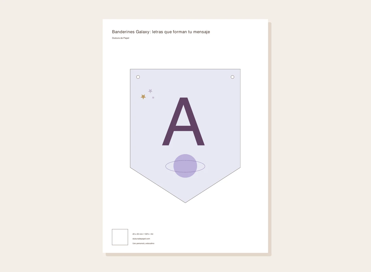 Banderines Galaxy: letras que forman tu mensaje