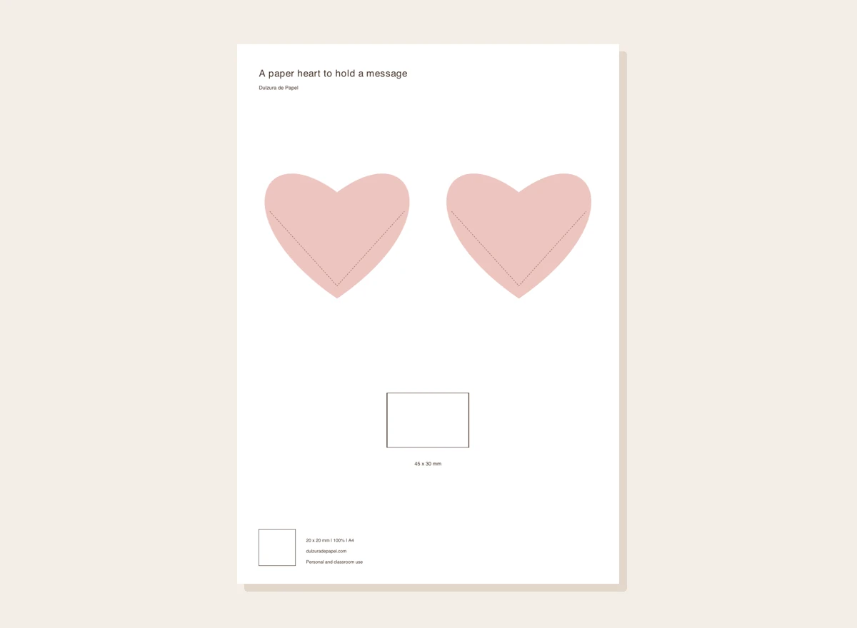 A paper heart to hold a message